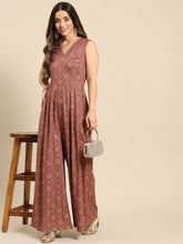 Load image into Gallery viewer, Overlap neck pleated jumpsuit