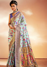 Load image into Gallery viewer, Maya Blue Woven Banarasi Paithani Silk Saree