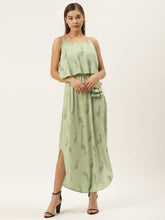 Load image into Gallery viewer, Printed Flare yoke with U hem long dress