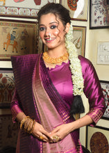 Load image into Gallery viewer, Lollipop Purple Two Tone Zari Woven Banarasi Silk Saree