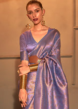 Load image into Gallery viewer, Iris Purple Two Tone Handloom Weaving Kanjivaram Silk Saree : Top Pick