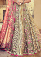 Load image into Gallery viewer, Grey &amp; Pink Banarasi Silk Lehenga Choli with Khatli and Heavy Embroidered work