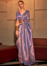 Load image into Gallery viewer, Iris Purple Two Tone Handloom Weaving Kanjivaram Silk Saree : Top Pick