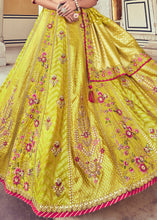 Load image into Gallery viewer, Cadmium Yellow Banarasi Silk Lehenga Choli with Khatli and Heavy Embroidered work