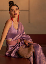 Load image into Gallery viewer, Amethyst Purple Two Tone Handloom Weaving Kanjivaram Silk Saree : Top Pick