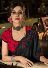Load image into Gallery viewer, Midnight Black Designer Imported Fabric Saree with Diamond &amp; Sequence work