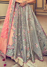 Load image into Gallery viewer, Seal Grey Banarasi Silk Lehenga Choli with Khatli and Heavy Embroidered work