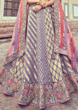 Load image into Gallery viewer, Periwinkle Purple Banarasi Silk Lehenga Choli with Khatli and Heavy Embroidered work