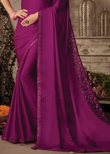 Load image into Gallery viewer, Lollipop Purple Designer Embroidered Silk Saree with Sequence work
