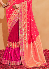Load image into Gallery viewer, Shades Of Pink Heavy Embroidered Banarasi Silk Saree