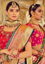 Load image into Gallery viewer, Grey &amp; Blue Kanjivaram Silk Saree with Mirror, Khatli &amp; Cut-Dana work