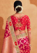 Load image into Gallery viewer, Grey &amp; Pink Half N Half Heavy Embroidered Banarasi Silk Saree