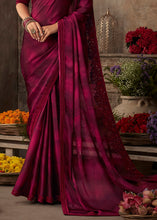 Load image into Gallery viewer, Jam Purple Designer Embroidered Silk Saree with Sequence work