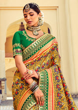 Load image into Gallery viewer, Canary Yellow Patan Patola Silk Saree with Mirror, Khatli &amp; Cut-Dana work