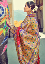 Load image into Gallery viewer, Crimson Red Bandhej Patola Silk Saree with Mirror, Khatli &amp; Cut-Dana work