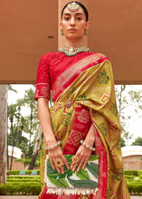 Load image into Gallery viewer, Mustard Yellow Printed Patola Silk Saree with Swaroski Work