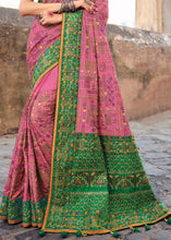 Load image into Gallery viewer, Kobi Pink Banarasi Silk Saree with Mirror, Diamond &amp; Kachhi work
