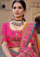 Load image into Gallery viewer, Saffron Yellow Banarasi Silk Saree with Mirror, Diamond &amp; Kachhi work