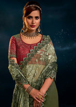 Load image into Gallery viewer, Lilac Purple Digital Net Saree with Thread,Sequence, Zarkan, Moti &amp; All Over Flower Applique work &amp; Imported Fabric Sequence Pallu