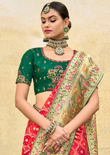 Load image into Gallery viewer, Shades Of Red Woven Patola Printed Dola Silk Saree with Heavy Embroidered Blouse