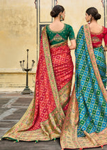 Load image into Gallery viewer, Shades Of Red Woven Patola Printed Dola Silk Saree with Heavy Embroidered Blouse