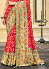 Load image into Gallery viewer, Shades Of Red Woven Patola Printed Dola Silk Saree with Heavy Embroidered Blouse