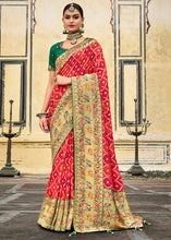 Load image into Gallery viewer, Shades Of Red Woven Patola Printed Dola Silk Saree with Heavy Embroidered Blouse