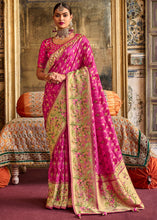 Load image into Gallery viewer, Shades Of Pink Woven Patola Printed Dola Silk Saree with Heavy Embroidered Blouse