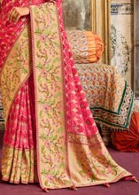 Load image into Gallery viewer, Brink Pink Woven Patola Printed Dola Silk Saree with Heavy Embroidered Blouse