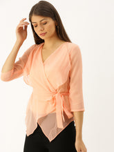 Cargar imagen en el visor de la galería, Slouchy overlap sheer top