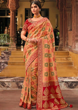 Load image into Gallery viewer, Beige Brown Woven Banarasi Silk Saree with Embroidered Blouse