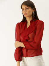 Load image into Gallery viewer, Frill neck Blouse