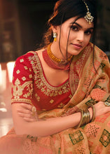 Load image into Gallery viewer, Beige Brown Woven Banarasi Silk Saree with Embroidered Blouse