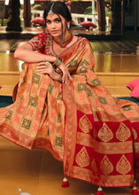 Load image into Gallery viewer, Beige Brown Woven Banarasi Silk Saree with Embroidered Blouse