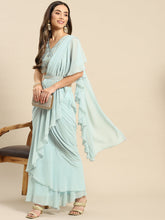 Carica l'immagine nel visualizzatore Galleria,Blouse with prestiched frill gown