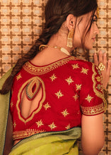 Load image into Gallery viewer, Lime Green Woven Banarasi Silk Saree with Embroidered Blouse