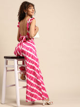 Carica l'immagine nel visualizzatore Galleria,Crop top with back tie and plazzo pants