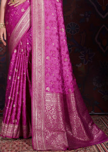 Royal Purple Zari Woven Satin Silk Saree