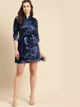 Load image into Gallery viewer, Front knot shirt dress