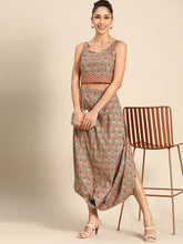 Load image into Gallery viewer, Cowl skirt with crop Top