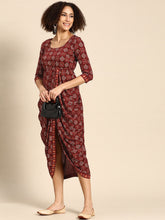 Load image into Gallery viewer, Side cowl Asymmetric overlap Dress