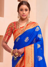 Load image into Gallery viewer, Moroccan Blue Woven Banarasi Patola Silk Saree
