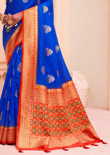 Load image into Gallery viewer, Moroccan Blue Woven Banarasi Patola Silk Saree