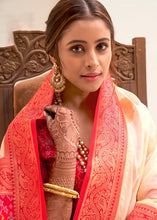 Load image into Gallery viewer, Parchment White Woven Banarasi Patola Silk Saree