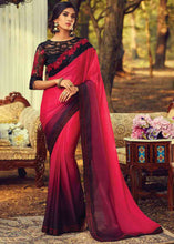 Load image into Gallery viewer, Pink &amp; Purple Designer Embroidered Silk Saree with Sequence work