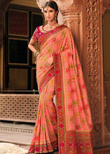 Load image into Gallery viewer, Light Rouge Pink Woven Banarasi Silk Saree with Embroidered Blouse