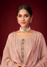 Load image into Gallery viewer, Amarnath Pink Georgette Salwar Suit with Floral Embroidery work