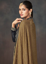 Load image into Gallery viewer, Charcoal Grey Embroidered Georgette Plazzo Suit: Festival Edition