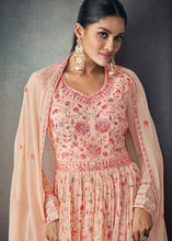 Load image into Gallery viewer, Light Salmon Orange Georgette Embroidered Lehenga Suit