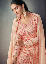 Load image into Gallery viewer, Light Salmon Orange Georgette Embroidered Lehenga Suit